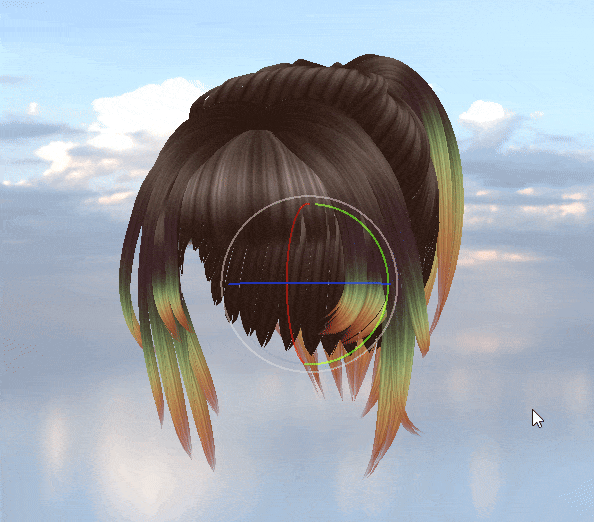 KENNELWORKS SASHA HAIR VRCHAT CUTE PONYTAIL BANGS unity physics physbones