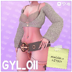 GYL_011 (NITRO) - Cardigan and Statement Belt