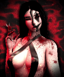 Deadly visage. Female and male heads+eye pack