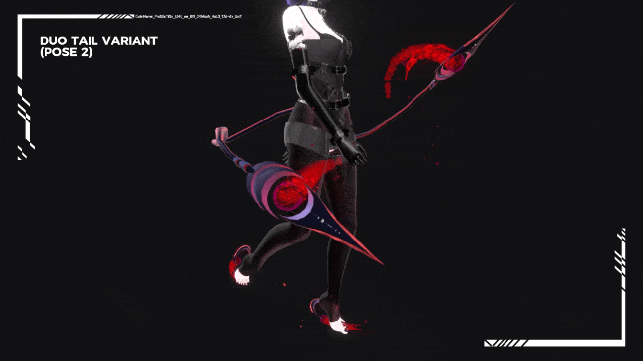duo tails, twin tails, blood tails, 3d model