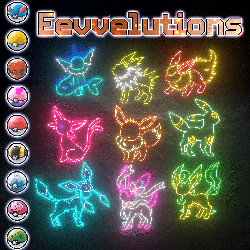 Pokeboos Eeveea Evolutions ⌞ Neon Signs ⌝ Eevvelutions