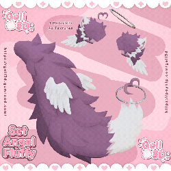 Set ♡ Ears & Tail (#5) Angel Fluffy Furry - VRChat Asset