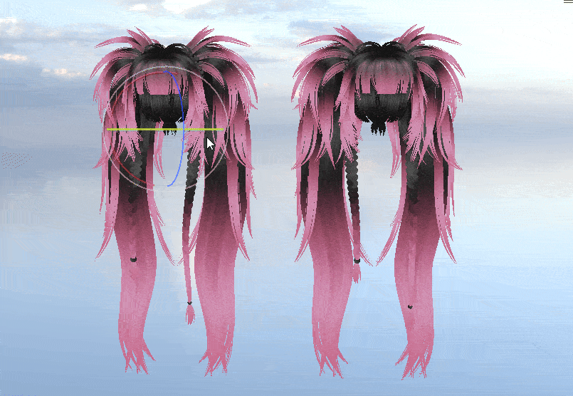 KENNELWORKS KIRI HAIR VRCHAT ASSET SPIKY PONYTAIL