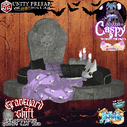 Graveyard Shift - Droppable Ghost Cat Bed - Halloween Comfy Goth